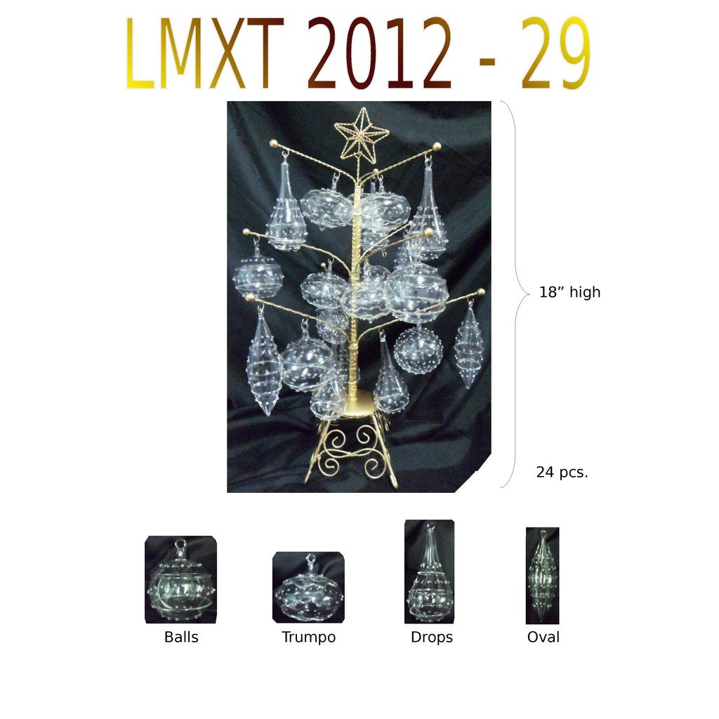 Tabletop Mini Christmas Tree w/ Pyrex Glass asstd. Design (asstd.design & shapes) - Image 2