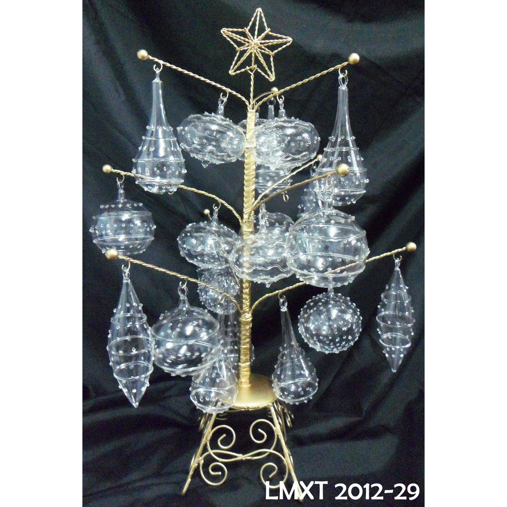 Tabletop Mini Christmas Tree w/ Pyrex Glass asstd. Design (asstd.design & shapes)