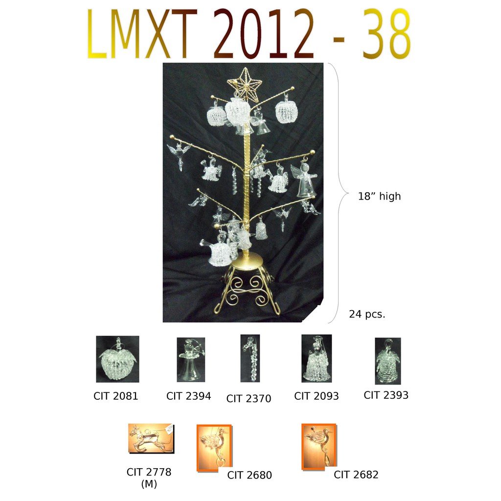 Tabletop Mini Christmas Tree w/ Pyrex Ornaments (assorted Designs 1) - Image 2