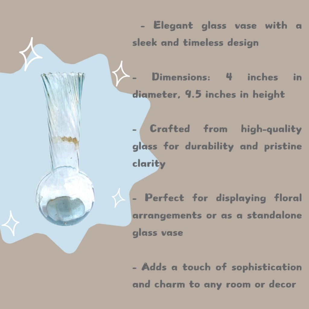 Decanter Glass Vase 4x9.5 - Image 2
