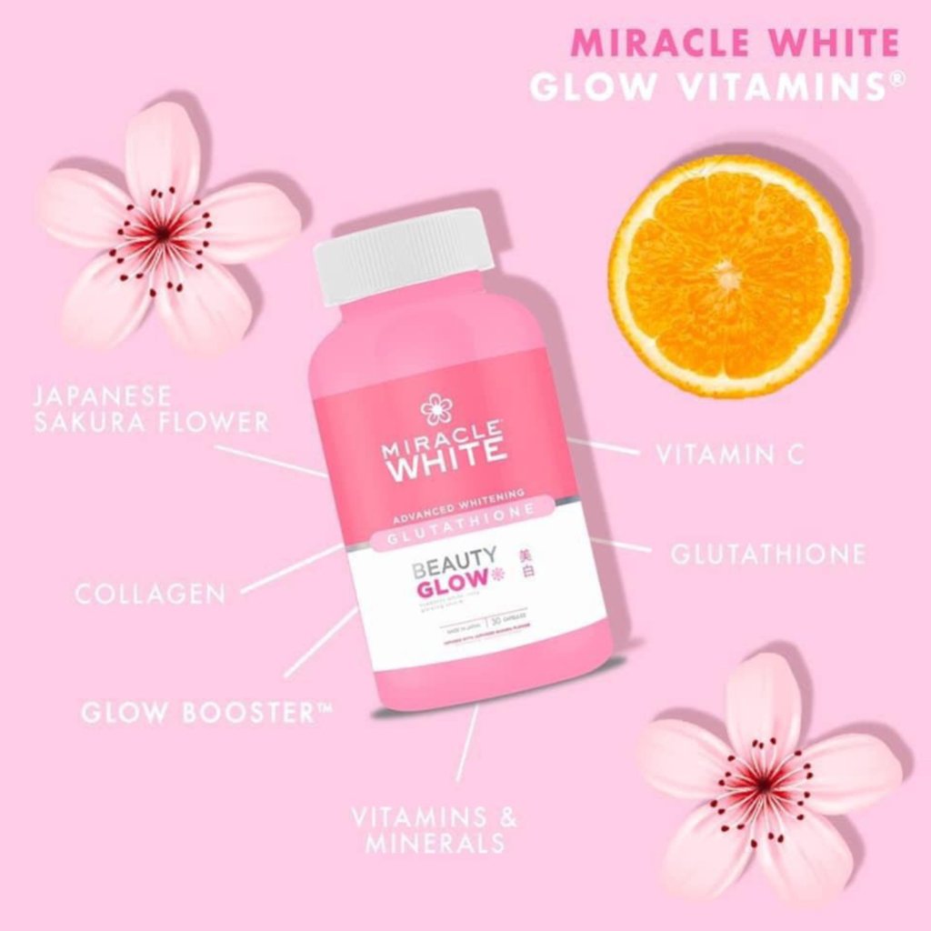 Miracle White Glutathione Super Glow Kit (2pcs Miracle White Advanced Whitening Glutathione & 1pc M - Image 3