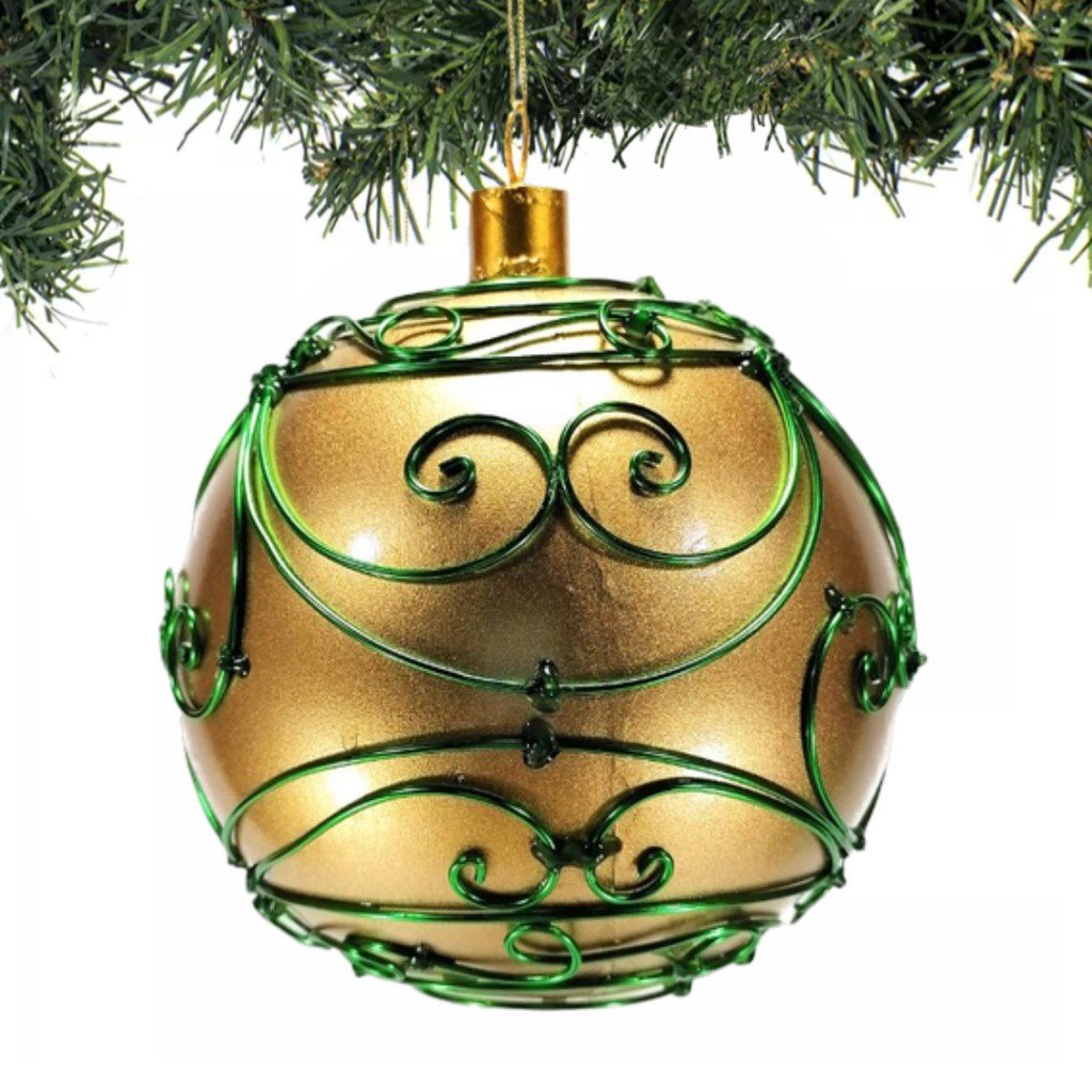 4pc Set Christmas Balls Big Size Colored Ornaments with Aluminum Wire Design - Image 3