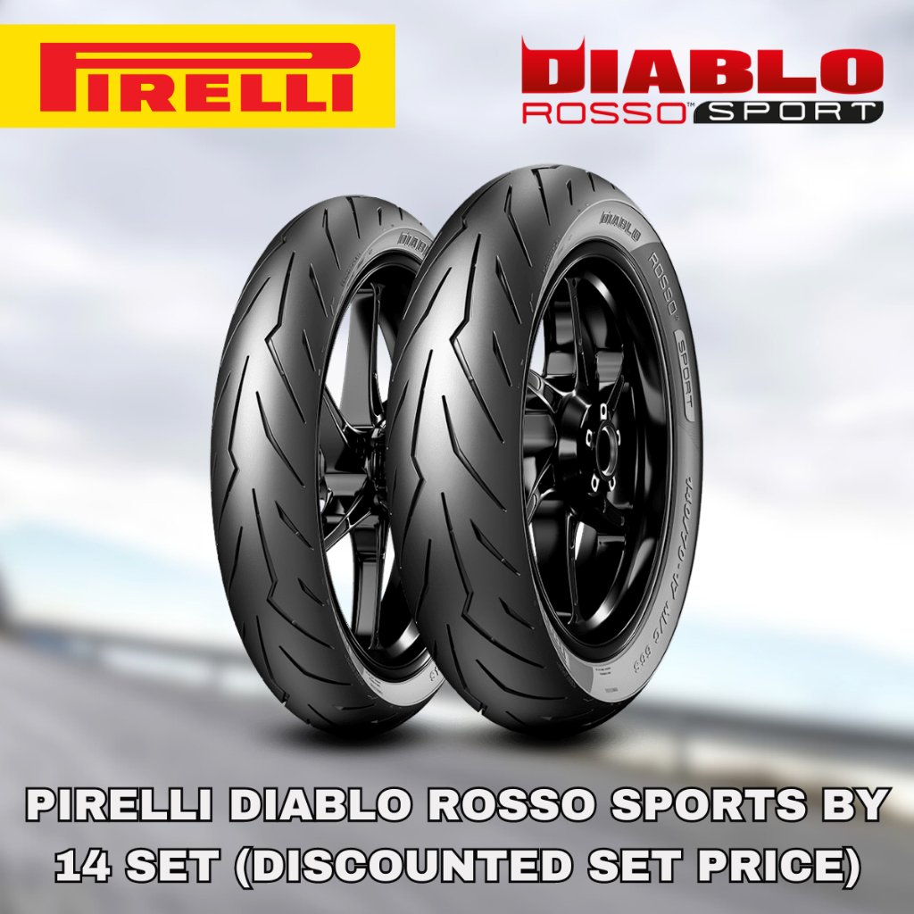 Pirelli Diablo Rosso Sports Tubeless by Size 14 Set (Discounted Set Price)