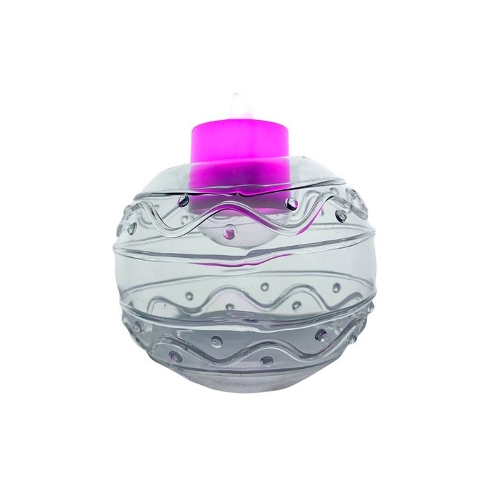 Pyrex Glass Tealight Candle Holder for Table Dotted Curves Design - Image 5