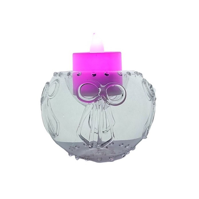 Pyrex Glass Tealight Candle Holder for Table Ribbon Design - Image 3