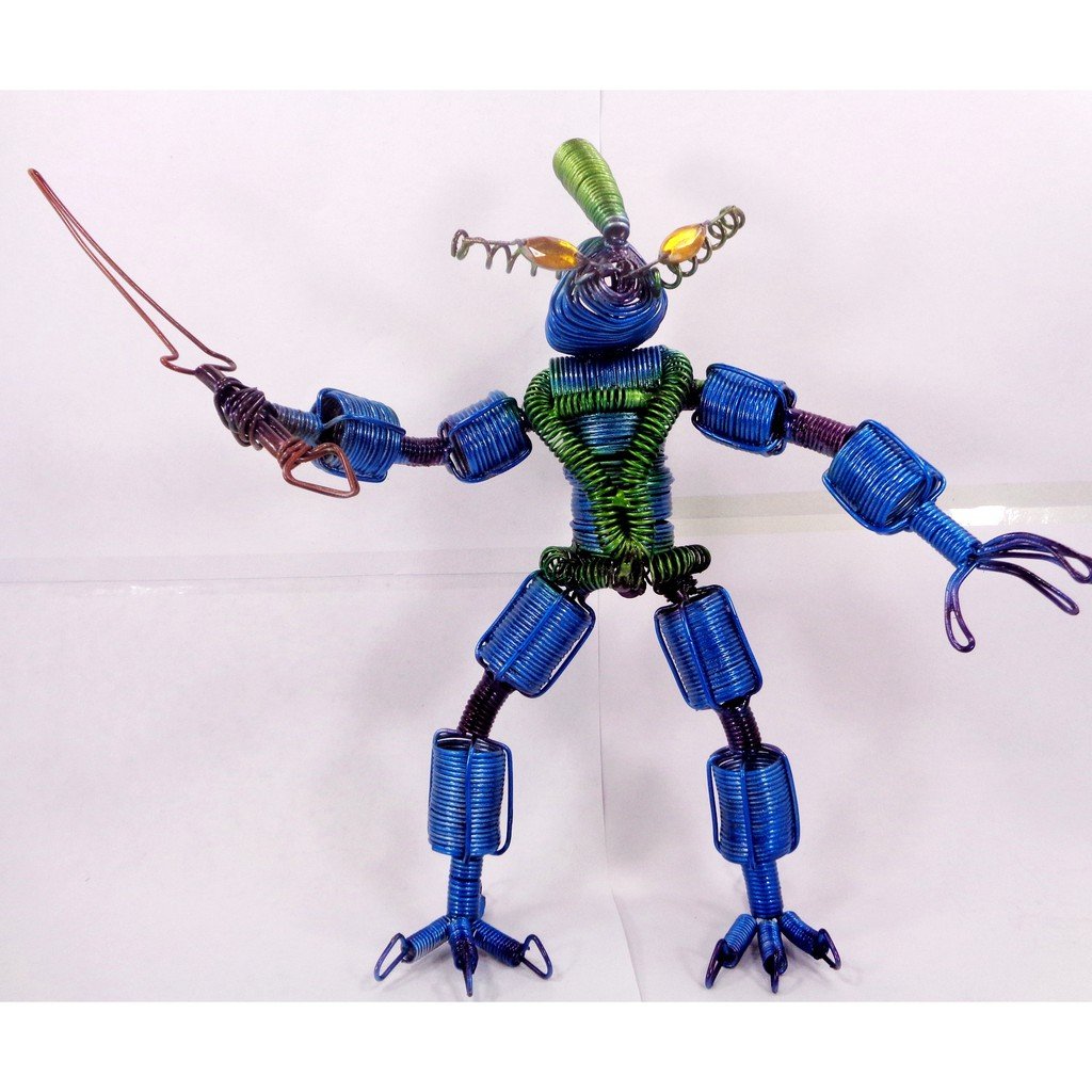 COLORED TINS & WIRE ROBOT BENDABLE ACTION FIGURE COOL UNIQUE TOY GIFT FOR KIDS