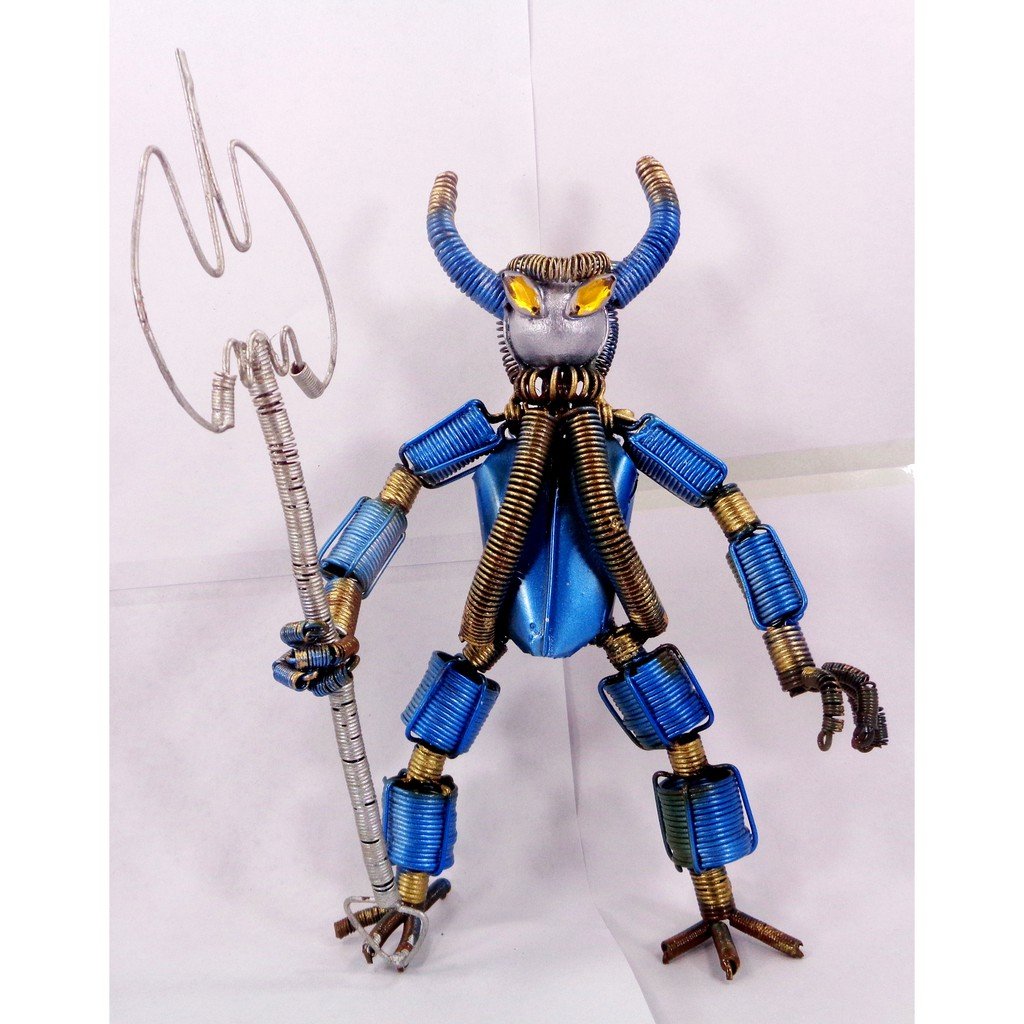 COLORED TINS & WIRE ROBOT BENDABLE ACTION FIGURE COOL UNIQUE TOY GIFT FOR KIDS