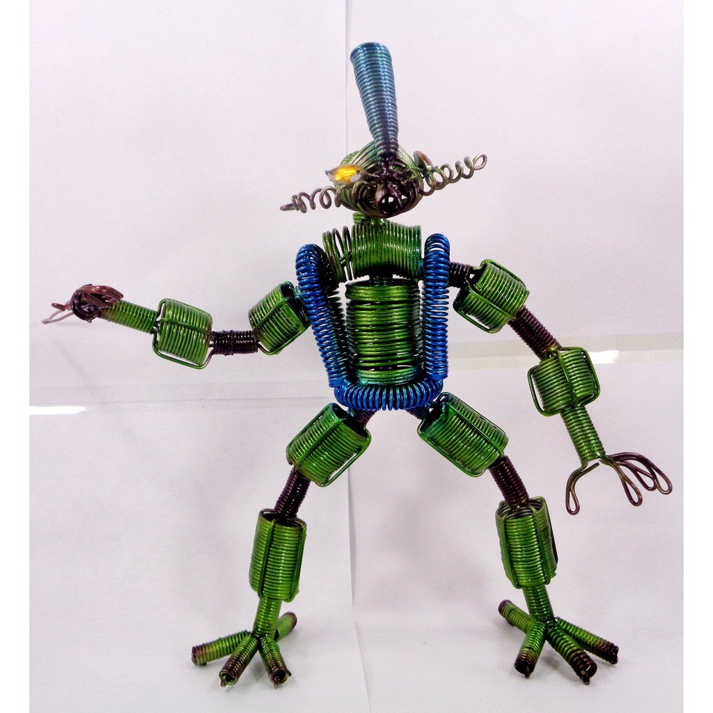 COLORED TINS & WIRE ROBOT BENDABLE ACTION FIGURE COOL UNIQUE TOY GIFT FOR KIDS