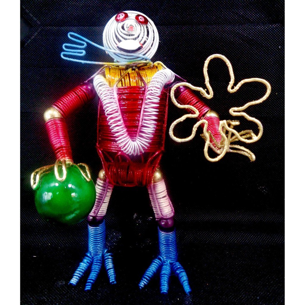 COLORED TINS & WIRE ROBOT BENDABLE ACTION FIGURE COOL UNIQUE TOY GIFT FOR KIDS
