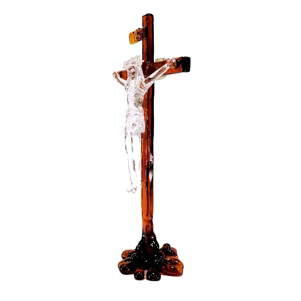 Glass Crucifix with Stand for Altar Big Religious Figurines - Image 6