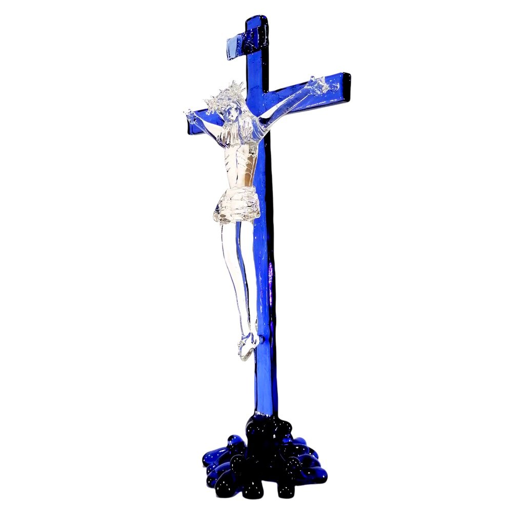 Glass Crucifix with Stand for Altar Big Religious Figurines - Image 8