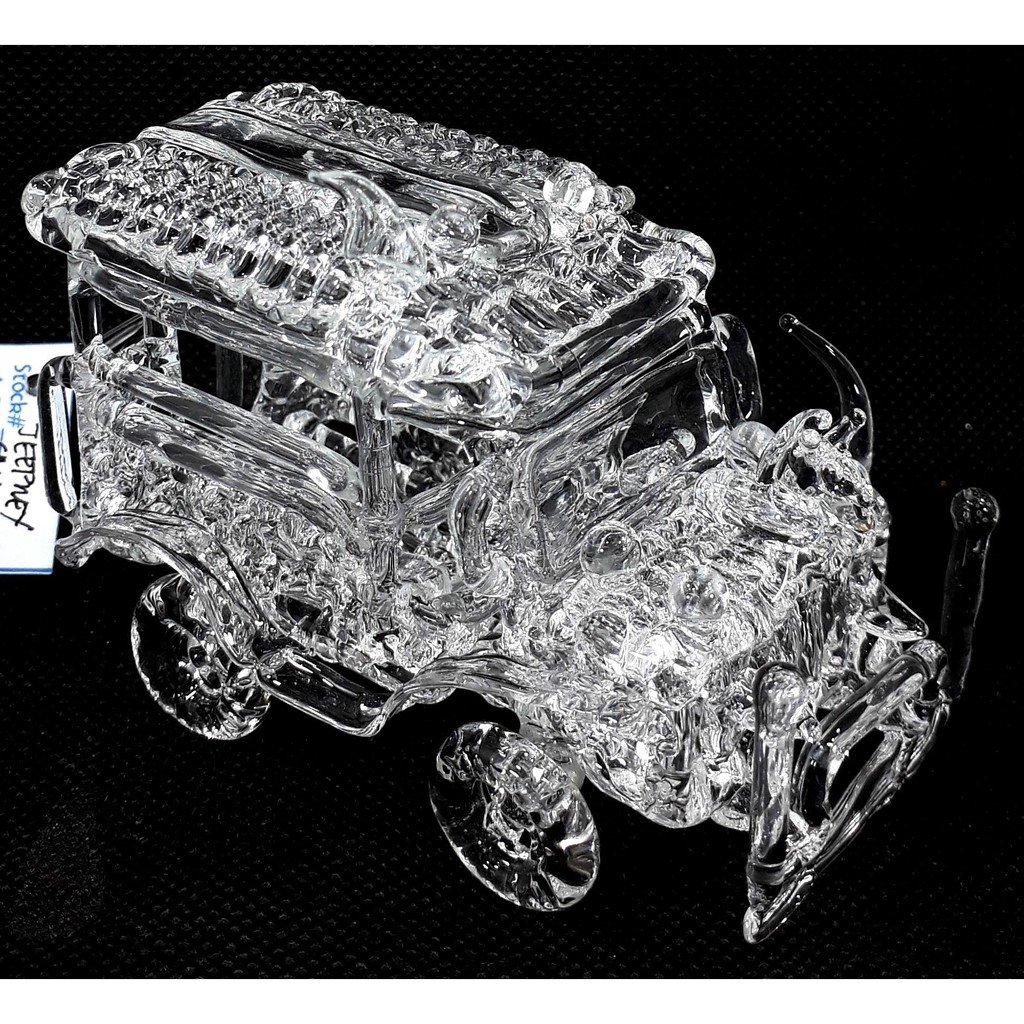 Figurines Home Decor Accents Philippine Jeep Clear Glass Mini 2.5"