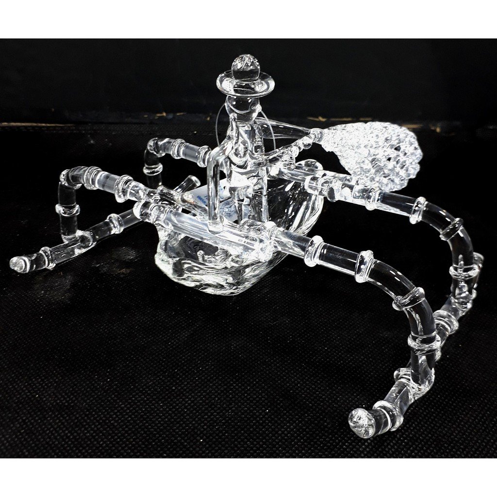 Pyrex Glass Fisherman with Fishnet Figurine Display Item Home Decor