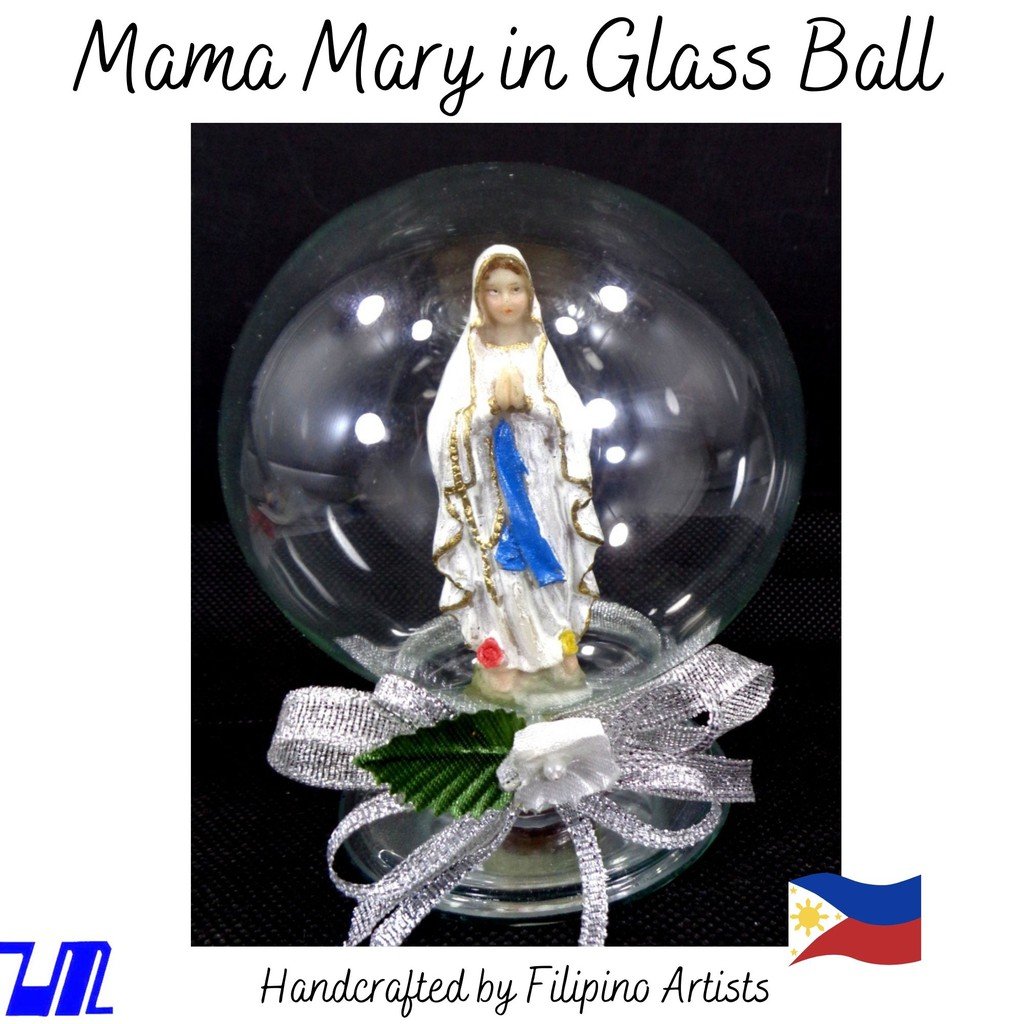 Blessed Virgin Mary Religious Figurines Home Decor Accents in Glass Ball 4" - Image 5