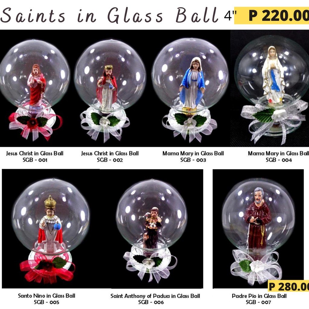 Blessed Virgin Mary Religious Figurines Home Decor Accents in Glass Ball 4" - Image 6