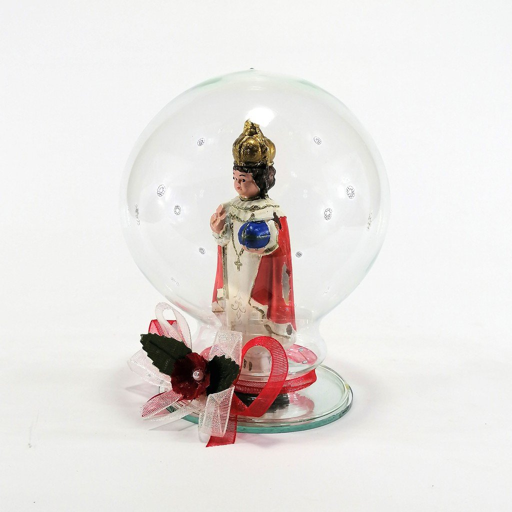 Saint Statue Religious Figurines Home Decor Accents in Glass Ball 4" - Image 3