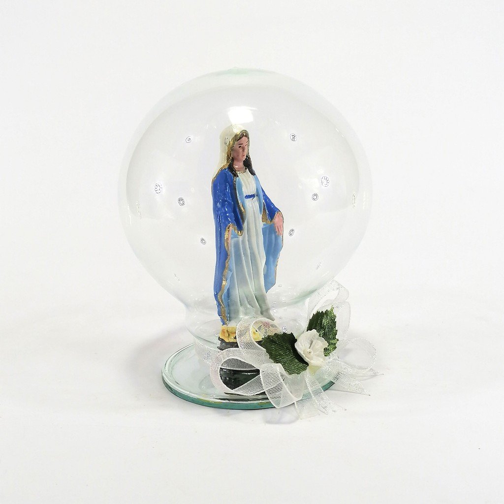 Saint Statue Religious Figurines Home Decor Accents in Glass Ball 4" - Image 6