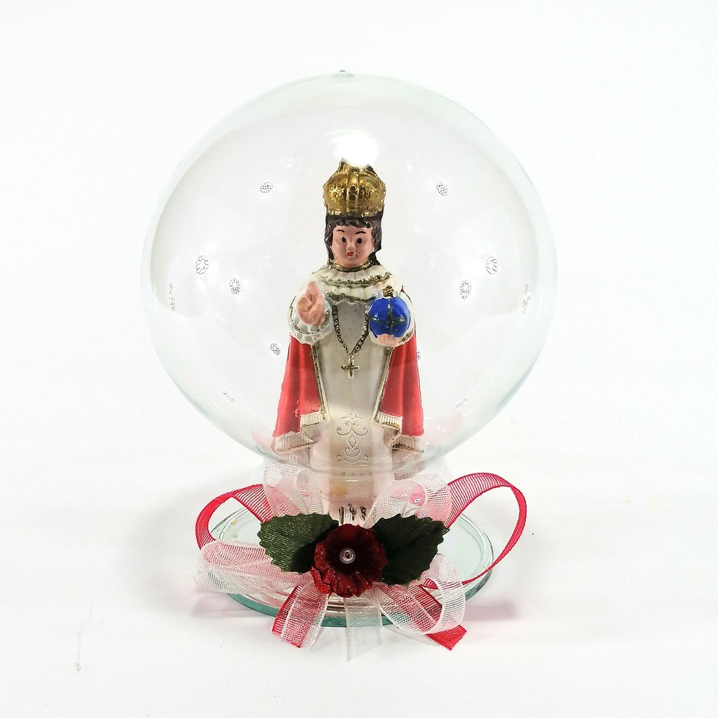 Saint Statue Religious Figurines Home Decor Accents in Glass Ball 4"