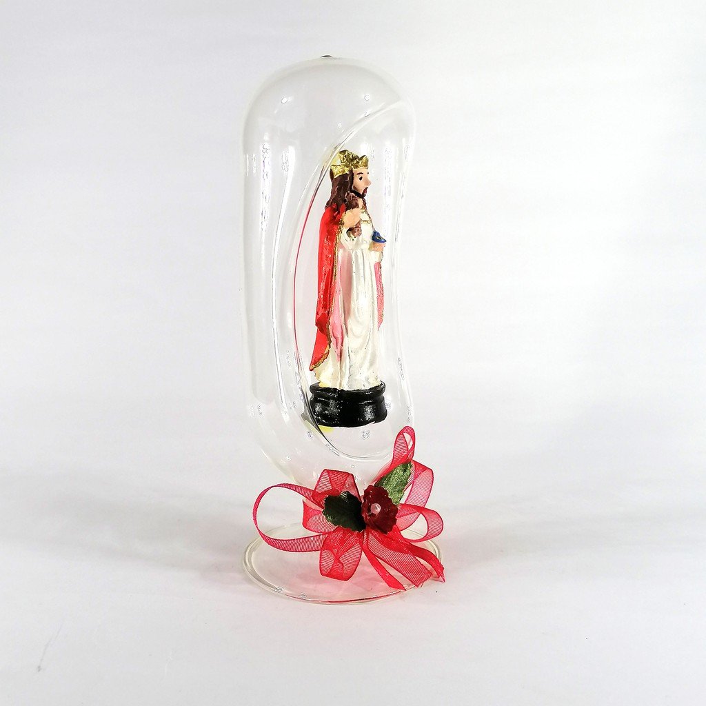 Jesus Christ Statue Religious Figurines Home Decor Accents in Glass Dome Clear 7" - Image 2