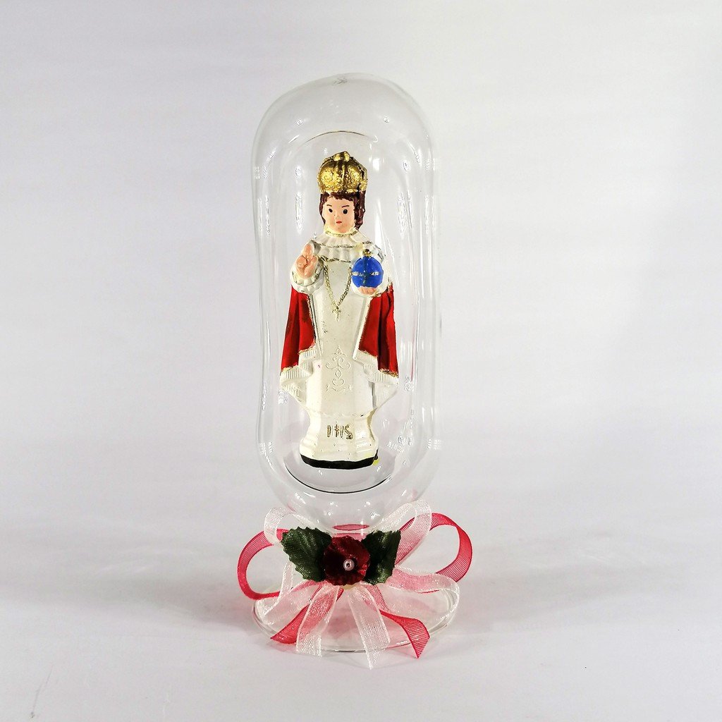 Santo Nino Religious Figurines Home Decor Accents in Glass Dome 7" - Image 2