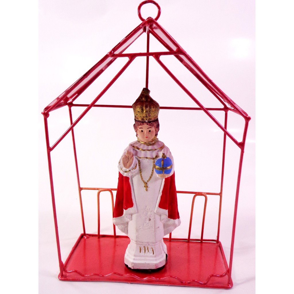 Santo Nino Religious Figurines Home Decor Accents in Tin House Red
