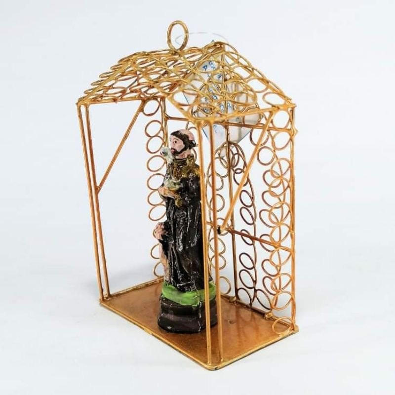 Saint Anthony De Padua Religious Figurines Home Decor Accents in Tin House Gold - Image 4