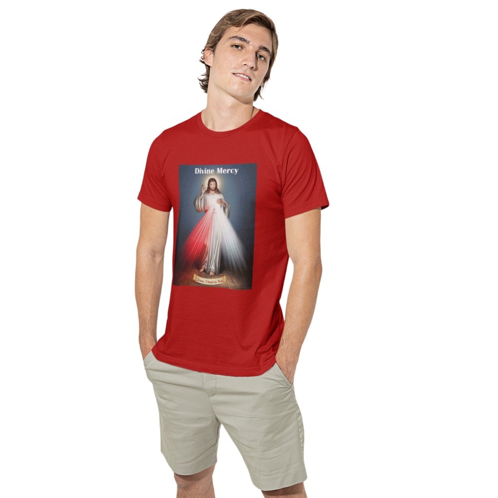 Jesus Tshirt Divine Mercy Fruit of the Loom T-Shirt Round Neck 100% Cotton - Image 4