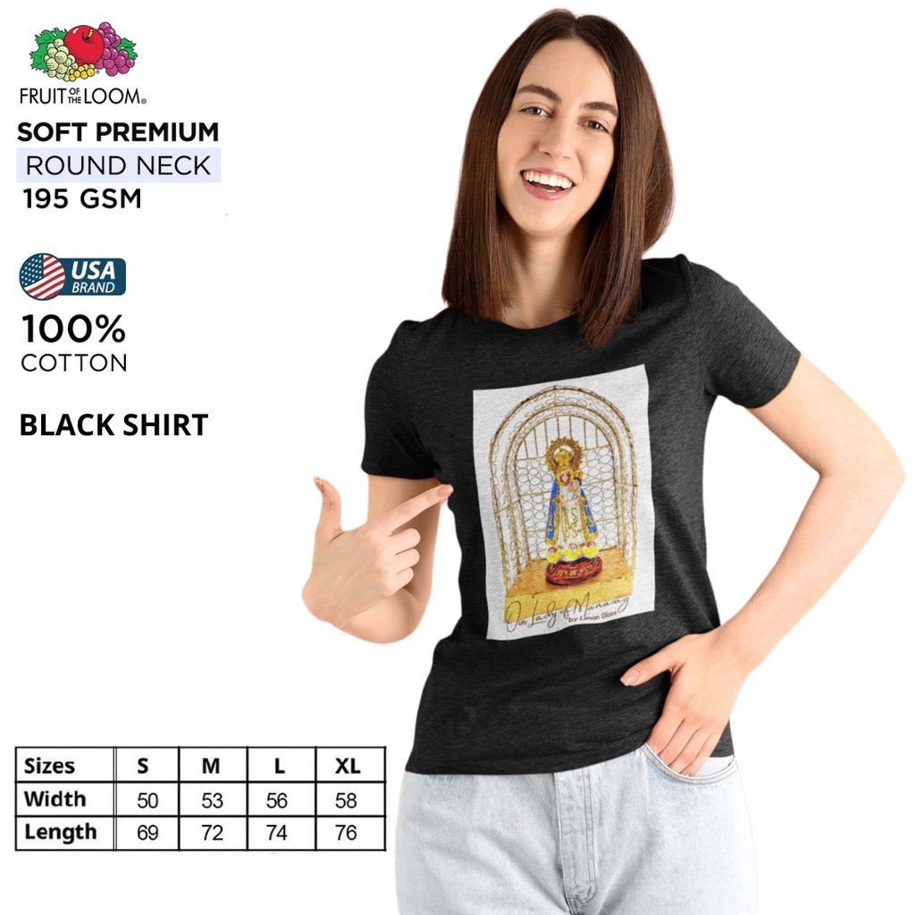 Our Lady of Manaoag Fruit of the Loom T-Shirt Round Neck 100% Cotton - Image 2