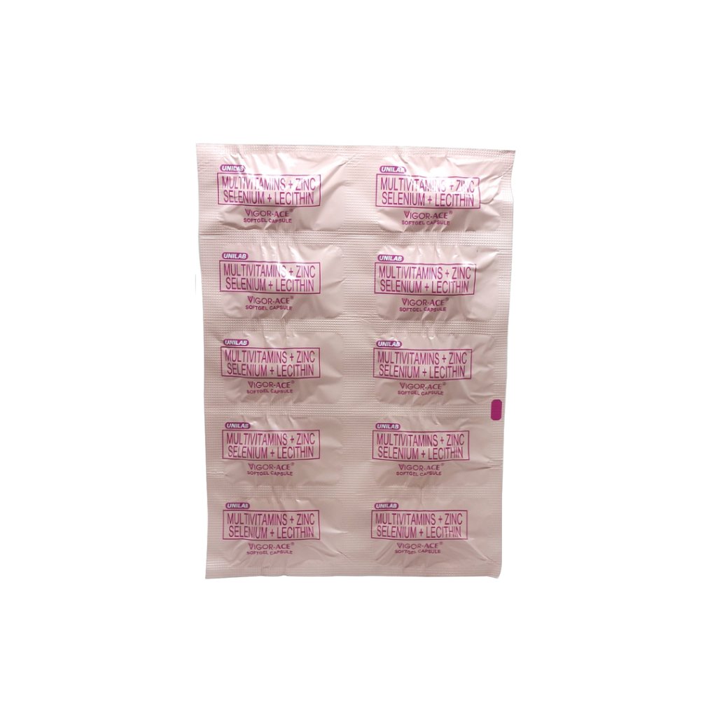Vigor-Ace Multivitamins Zinc Selenium Lecithin 100's Softgel - Box - Image 2