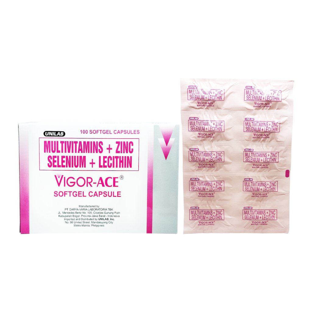 Vigor-Ace Multivitamins Zinc Selenium Lecithin 100's Softgel - Box