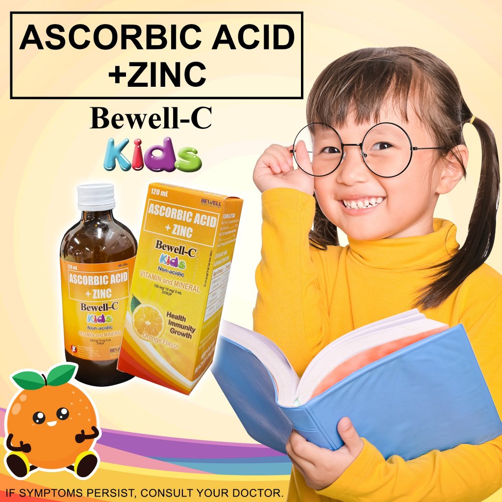 Bewell C Vitamins for Kids Non Acidic Vitamin C with Zinc Orange Flavor Syrup 120ml Bottle - Image 6