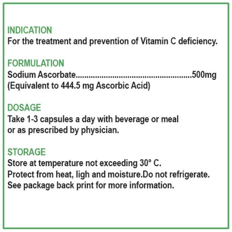 Bewell C Vitamins for Adult Ascorbic Acid Vitamin C Non Acidic 500mg 100 capsules - Image 4