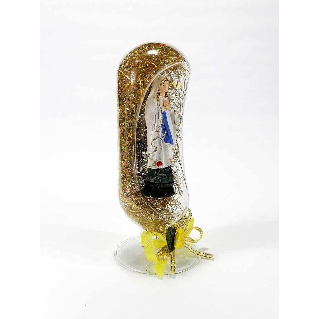 Saint Statue Religious Figurines Home Decor Accents in Glass Dome - Image 7