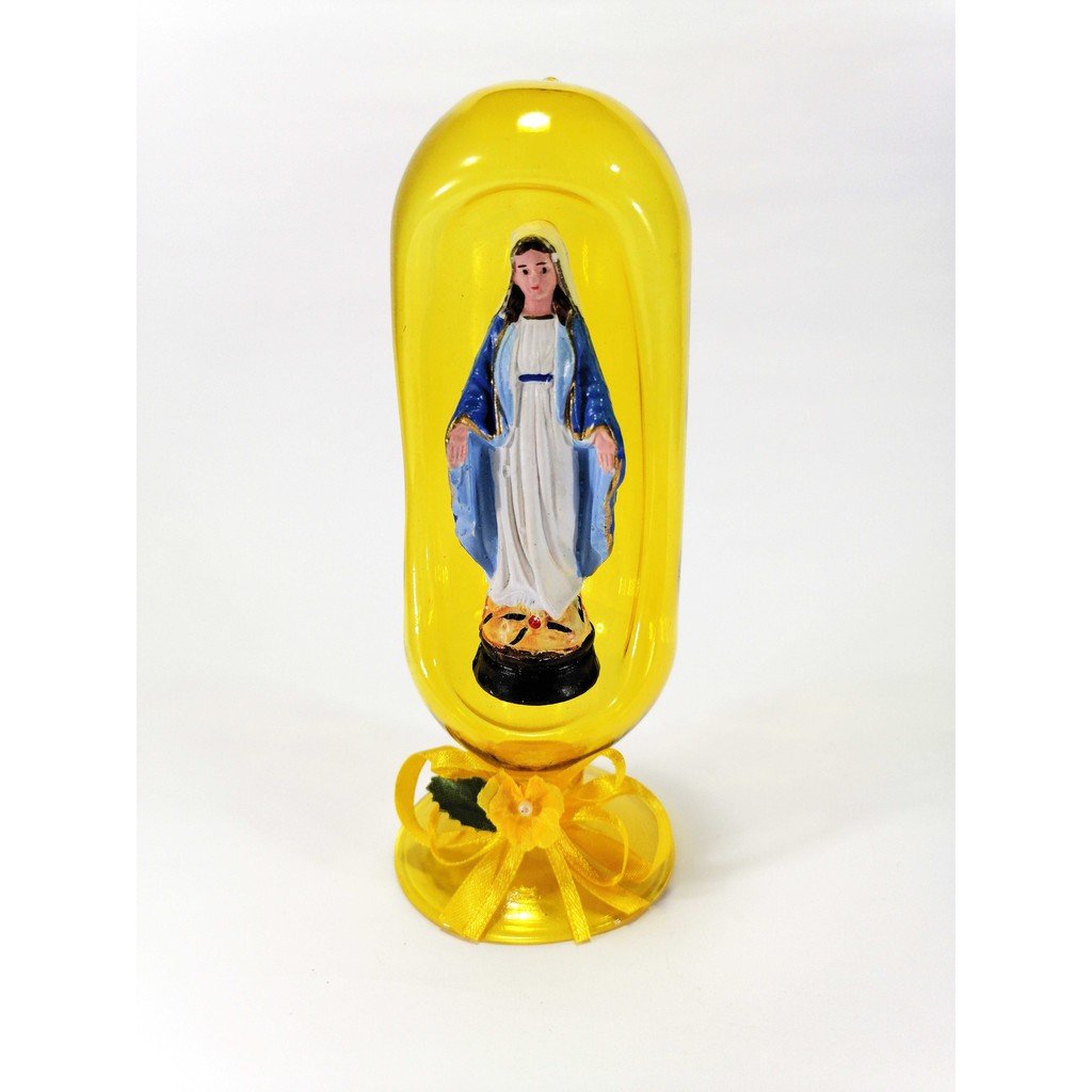 Saint Statue Religious Figurines Home Decor Accents in Glass Dome