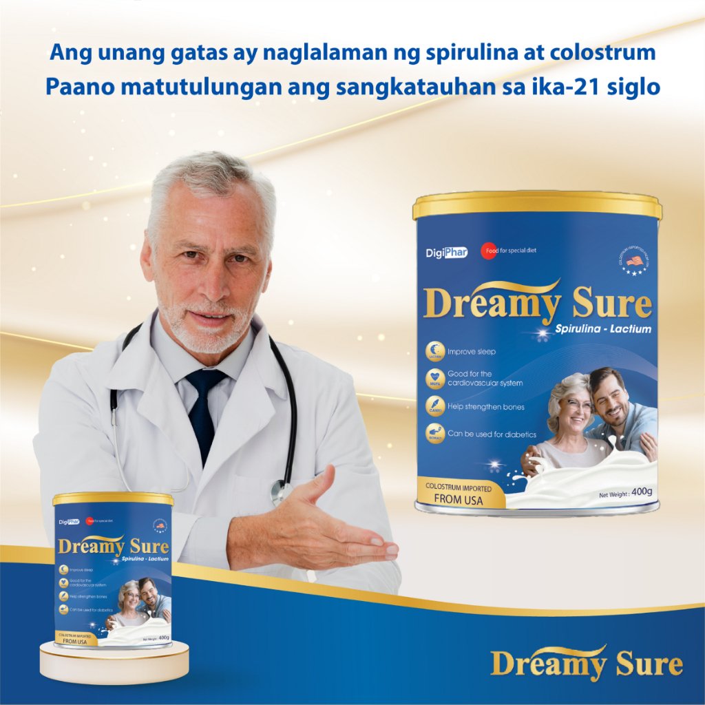 Dreamy Sure Adult Milk Spirulina Lactium helps with insomia and Strengthen Bones 400g - 3+1 Can - Image 3