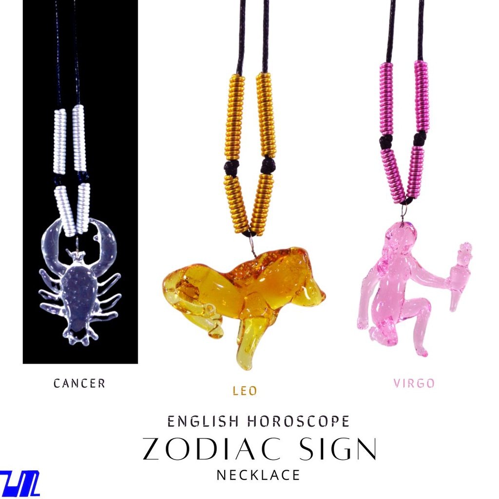 Zodiac Sign Pendant Necklace Charms 12 Horoscope Old English - Image 3