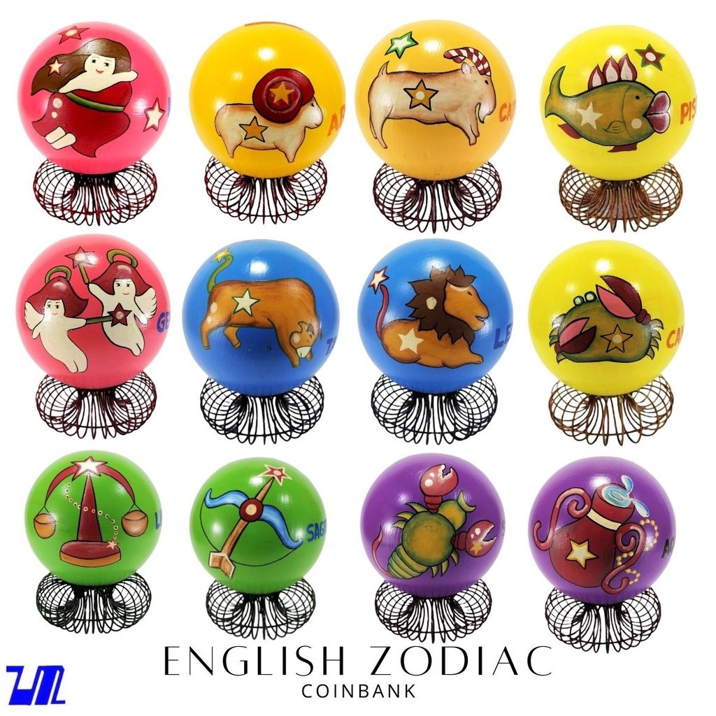 Alkansya Coin Bank for Kids English Zodiac Sign Horoscope Collection