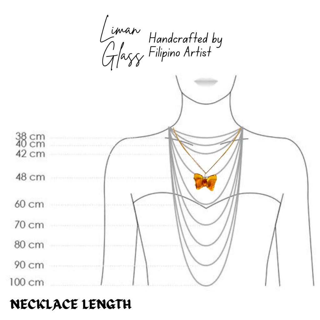 Liman Glass Mini Butterfly Pendant in 18k Gold Necklace for Women with Box - Image 5