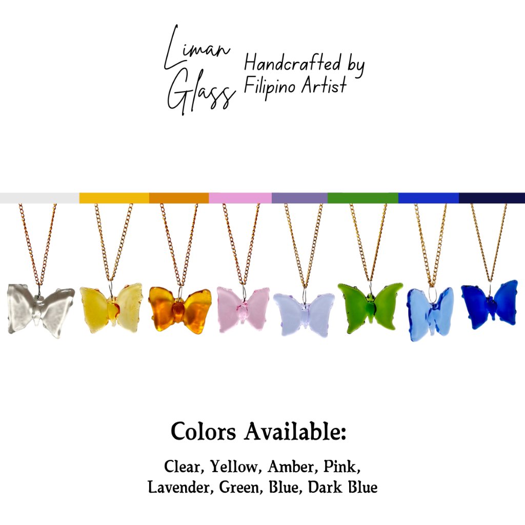 Liman Glass Mini Butterfly Pendant in 18k Gold Necklace for Women with Box - Image 9
