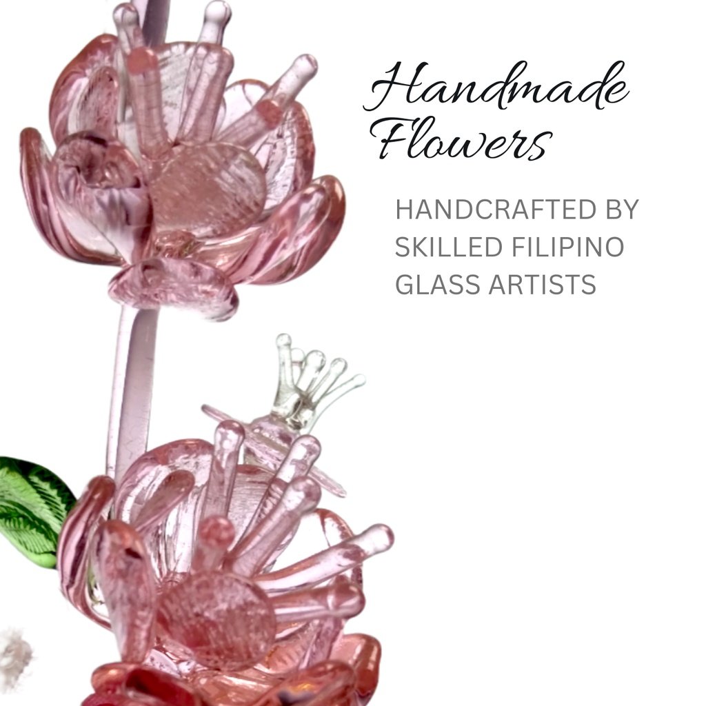 I LOVE YOU Glass Flower with Ribbon for Valentine's Day, Mothers Day, Anniversary, Wedding, Souvenir - Image 3