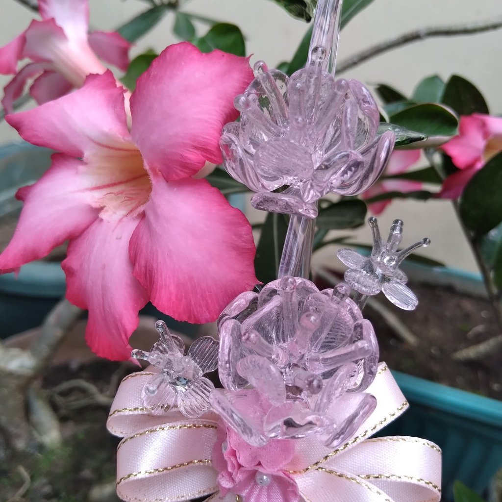 I LOVE YOU Glass Flower with Ribbon for Valentine's Day, Mothers Day, Anniversary, Wedding, Souvenir - Image 7