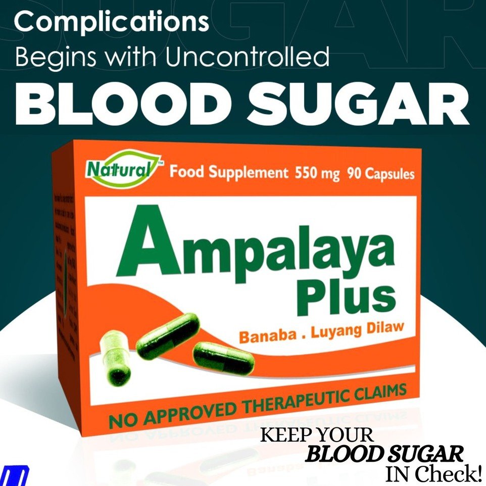 Ampalaya Plus Banaba Luyang Dilaw Diabetes Supplement 550mg 90 Ampalaya Capsule