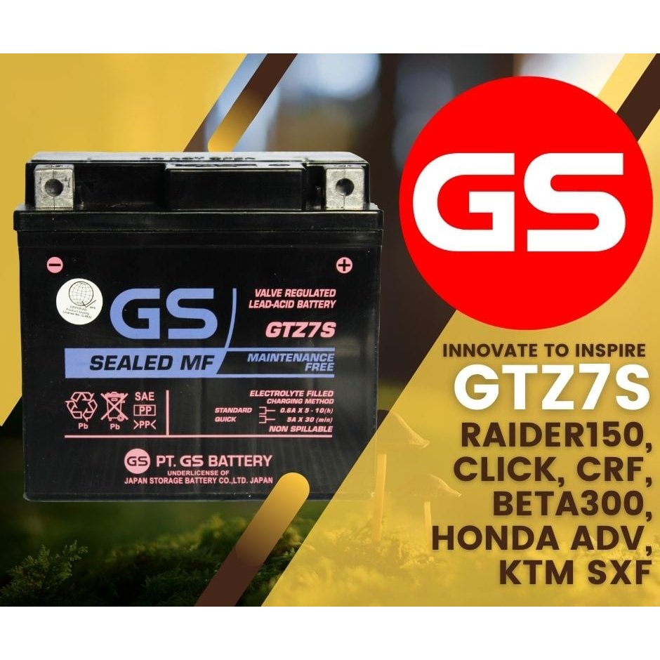 GS Motorcycle Battery GTZ7S RAIDER 150/FI/CARB, SYM JET100, HONDA PCX 150, CLICK 150 - Image 3