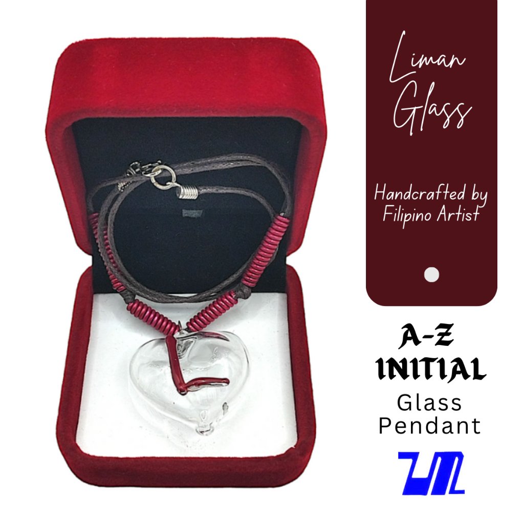Glass Pendants Initial Necklace A to Z Personalized Letter Necklace with Box
