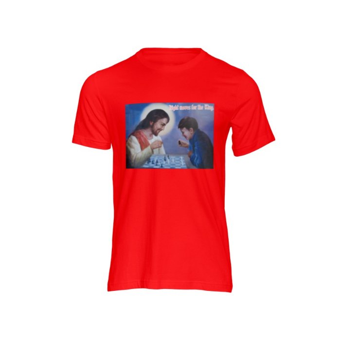 Jesus in Action- Chess, Fashionable T-Shirt Premium, Fruit of the Loom, 100% Cotton - Image 3