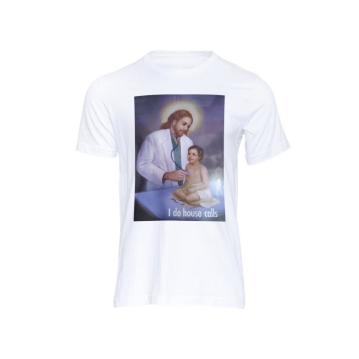 Jesus in Action- Doctor, Fashionable T-Shirt Premium, Fruit of the Loom, 100% Cotton
