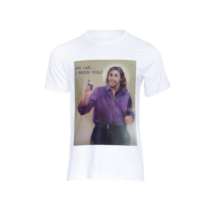 Jesus in Action- Pls Call, Fashionable T-Shirt Premium, Fruit of the Loom, 100% Cotton
