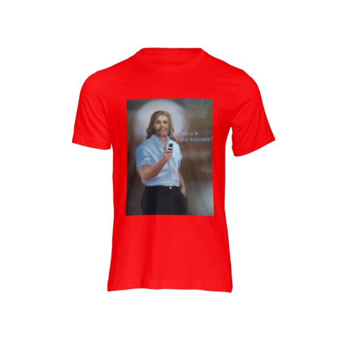 Jesus in Action- Txtmate, Fashionable T-Shirt Premium, Fruit of the Loom, 100% Cotton - Image 3