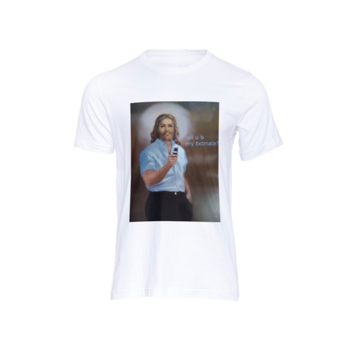 Jesus in Action- Txtmate, Fashionable T-Shirt Premium, Fruit of the Loom, 100% Cotton