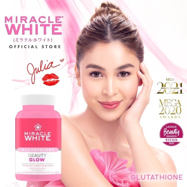 Miracle White Advanced Whitening Glutathione Capsules 30's 2,030mg Gluta+, Collagen, Sakura Flower